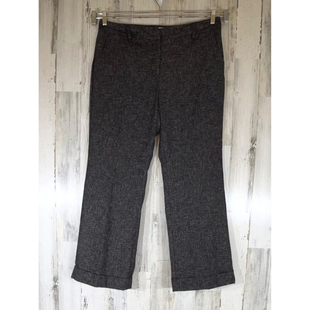 Talbots Dress Pants 16 Gray Textured Cuffed Straight Leg Trousers Professional